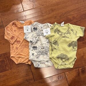 Kate Quinn Baby Bodysuit Trio - Orange, Cream, Green